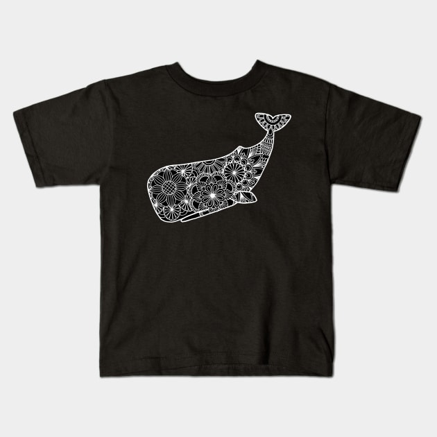 Whale (black and white) Kids T-Shirt by calenbundalas